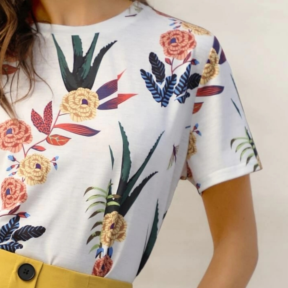 Colorful Floral Dragonfly Tee - Picture 3 of 4